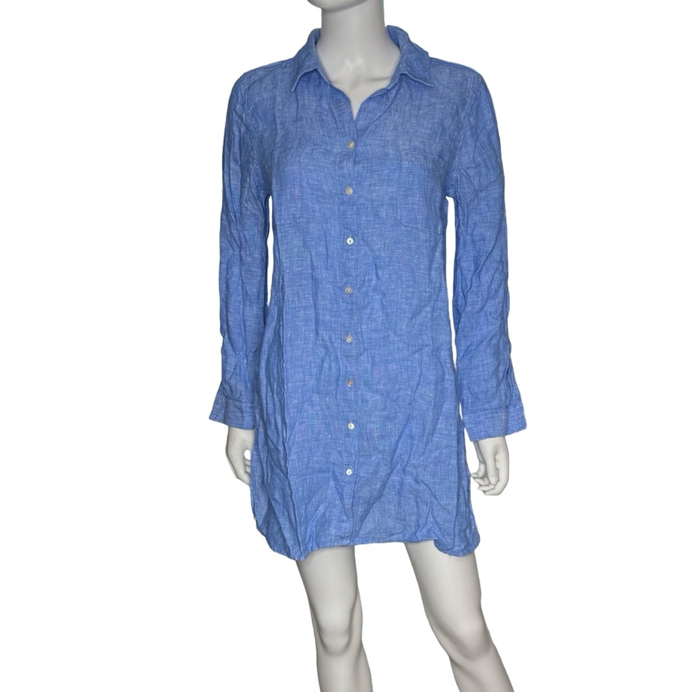 Lilly Pulitzer Sea View Button Down Top Cover-up Beckon Blue Women’s - Picture 2 of 11